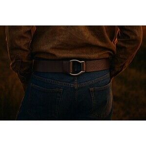 Brave Works Dark Brown Leather Belt Metal Ring Buckle Casual Men’s Sz 30 Western